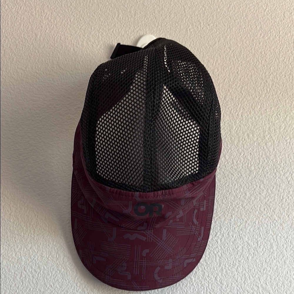 Outdoor Research Burgundy and Black Mesh Running Cap